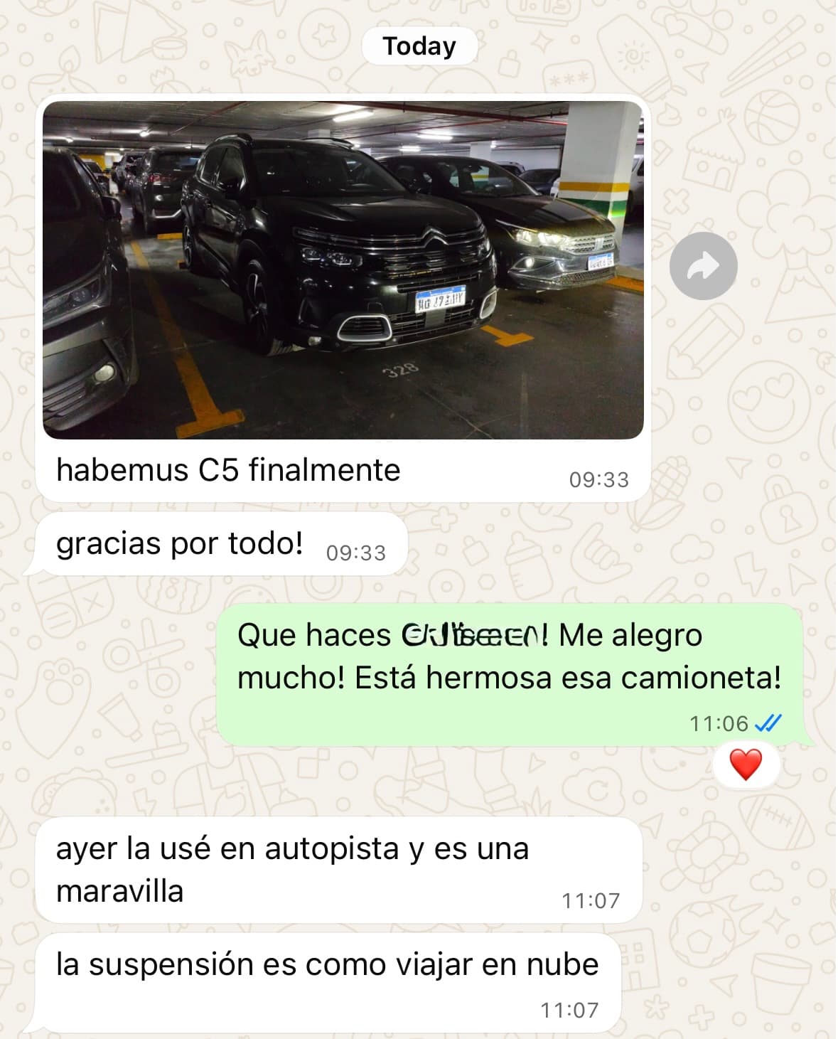 Mensaje de un cliente tras la revisión (8 de 11)
